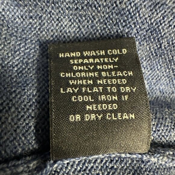 Hart Schaffner Marx Mens Blue Denim Heather XXL Quarter Zip Merino Wool Sweater - Picture 4 of 6